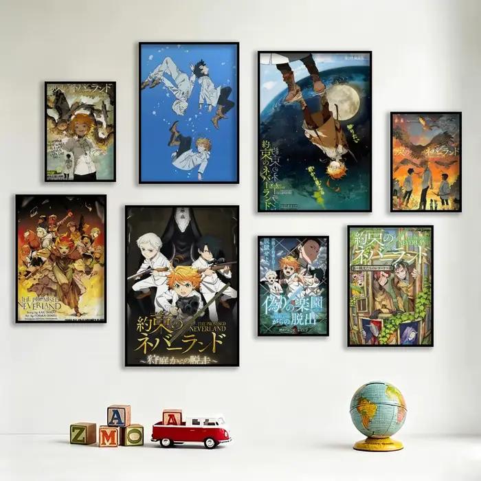 Affiche artistique et élégante de l'anime T-The P-Promised N-Neverland