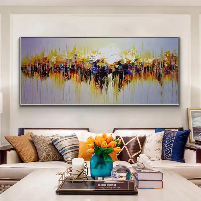 Peinture à l'huile de toile moderne faite à la main pour la décoration de salon