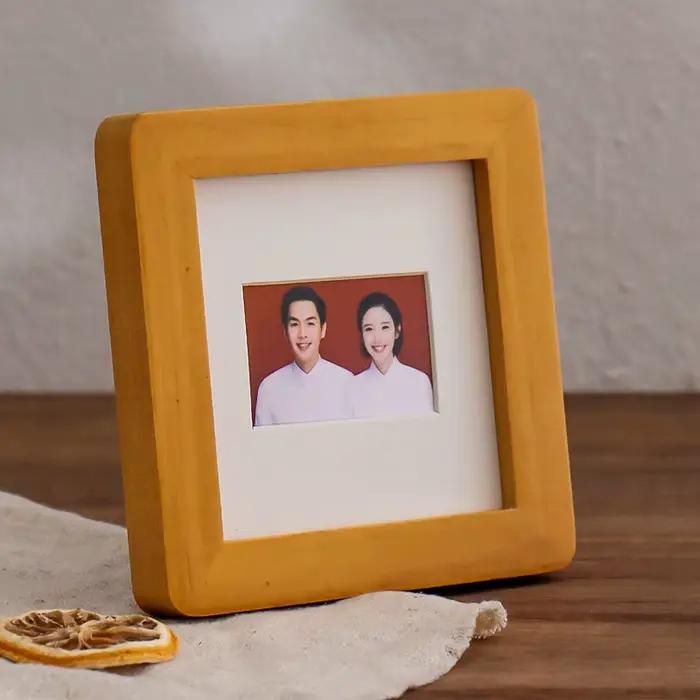 Mini cadre photo vintage créatif en bois, porte-cartes photo pour enfants et bébés, décoration intérieure, Porta Retrato