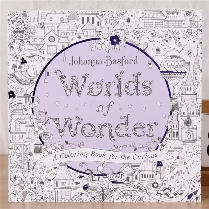 Version anglaise Worlds of Wonder Wonderful World Coloring Book Adult Decompression Graffiti Painting