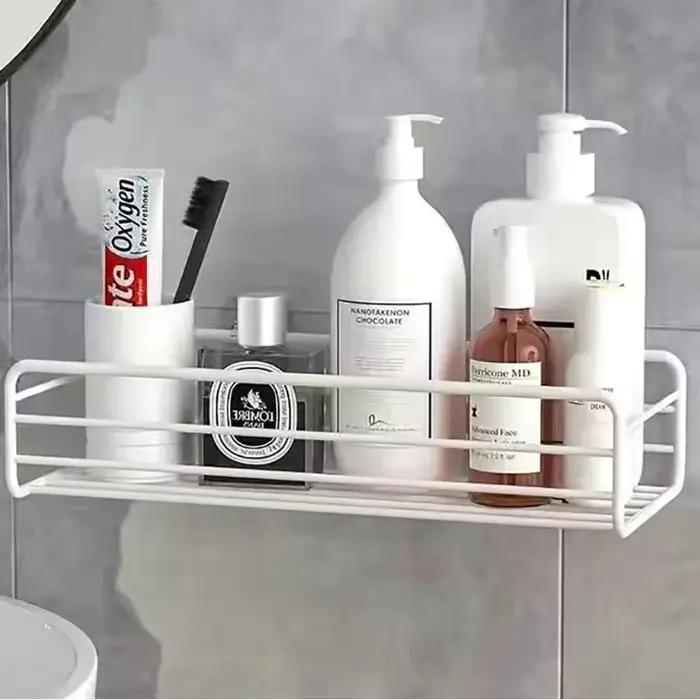Étagère murale flottante en métal - Rangement multifonctionnel pour salle de bain