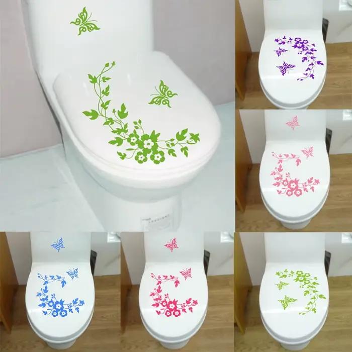 Autocollants muraux papillon et fleur pour salle de bain