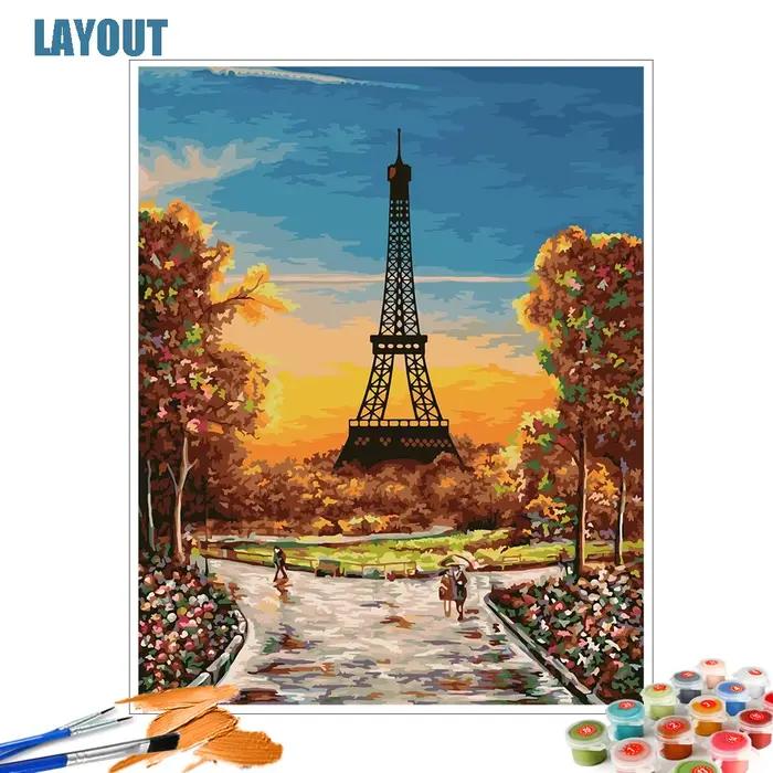 Peinture par numéros de paysage de ville