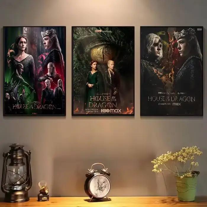 Affiche de film Game Of T-ThroneS W-Western D-Dragon
