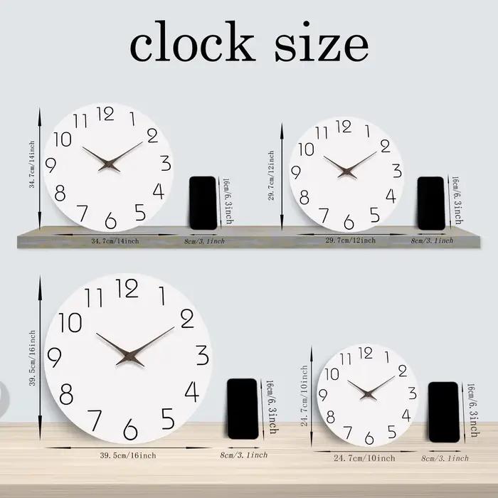 Horloge murale simple en bois blanc pour salon