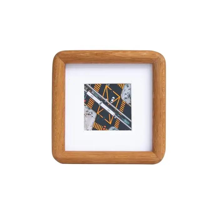 Support de cadre Photo d'angle rond en bois massif