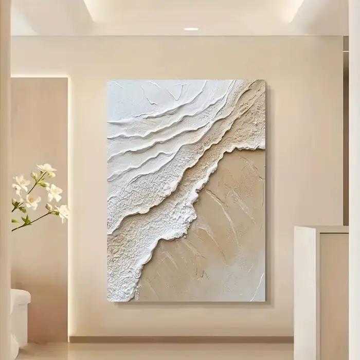Peinture abstraite sur toile de vagues d'océan modernes