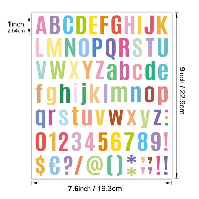 Autocollants de lettres colorées en vinyle auto-adhésif