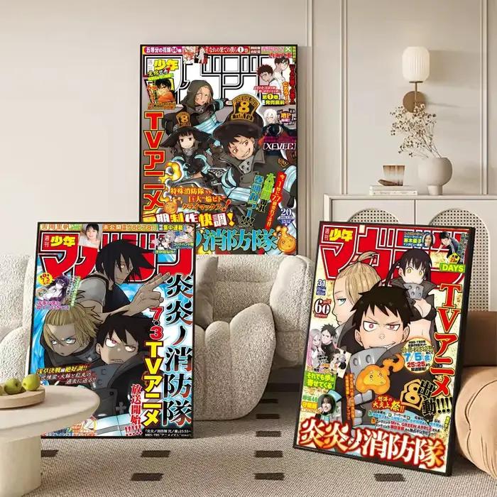 F-fire Force – autocollants d'affiche de dessin animé HD