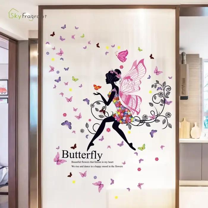 Stickers muraux dégradés fleur créative pour salons
