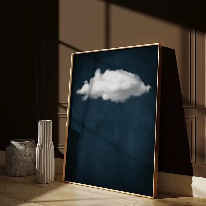 Peinture sur toile minimaliste de nuit d'indigo pour le salon