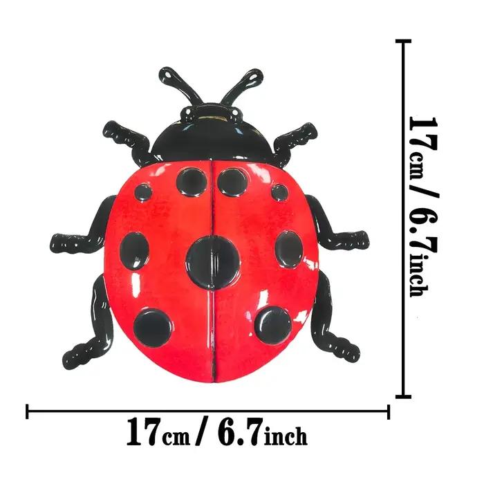 Charmante décoration murale en fer forgé en forme de coccinelle