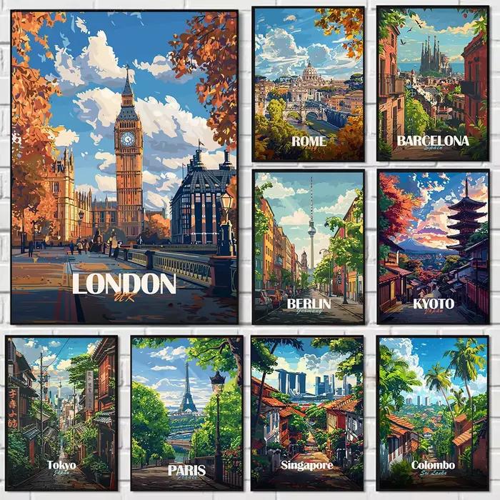 Affiche de paysage d'art moderne de londres
