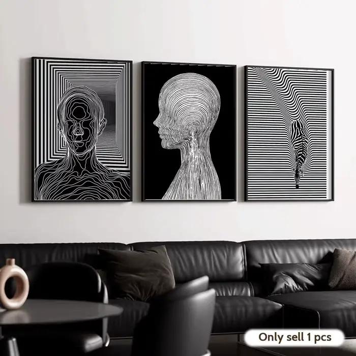 Affiche d'illusion d'optique noir et blanc