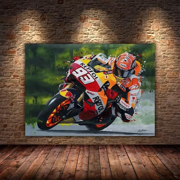 Affiche de course de Grand Prix de championnat de moto abstrait
