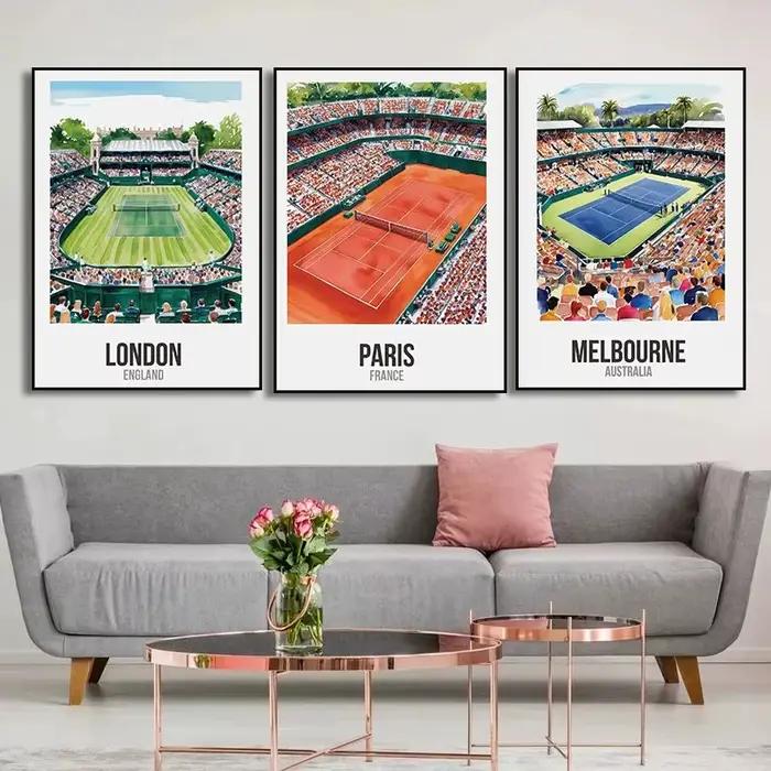 Affiche de tennis Grand Slam, impressions sur toile, art mural, New York, Londres, Australian Open, pour décoration de salon et de maison