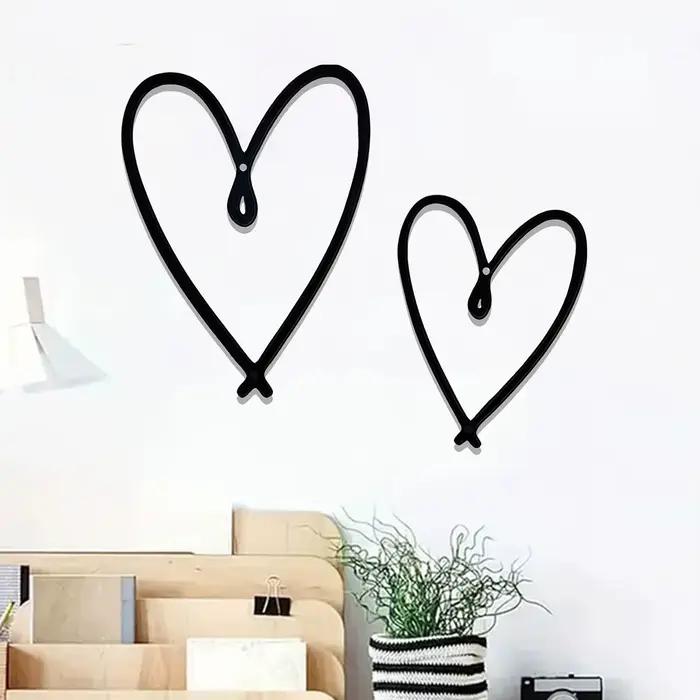 Décoration murale en métal en forme de cœur