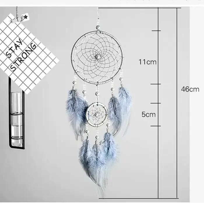 Attrape-rêves-plume traditionnelle faite à la main tenture murale décor à la maison ornement artisanat cadeaux de saint valentin pour Friends-T02C