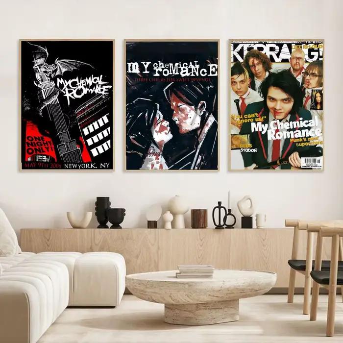 M-My C-chimique r-romance affiche moderne et élégante stickers muraux pour la décoration intérieure salon dortoir mur Art