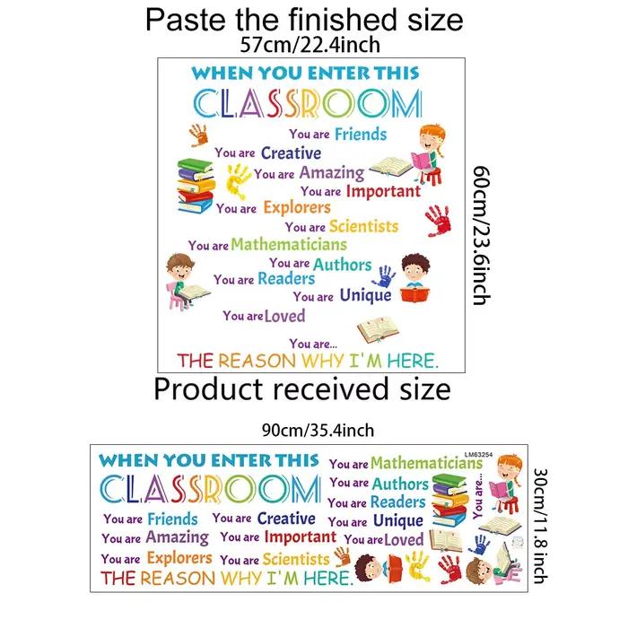 Stickers muraux inspirants avec lettres anglaises colorées