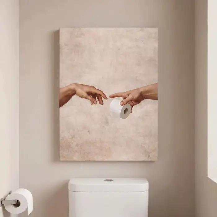 Impressions sur toile Michelangelo Toilet Paper