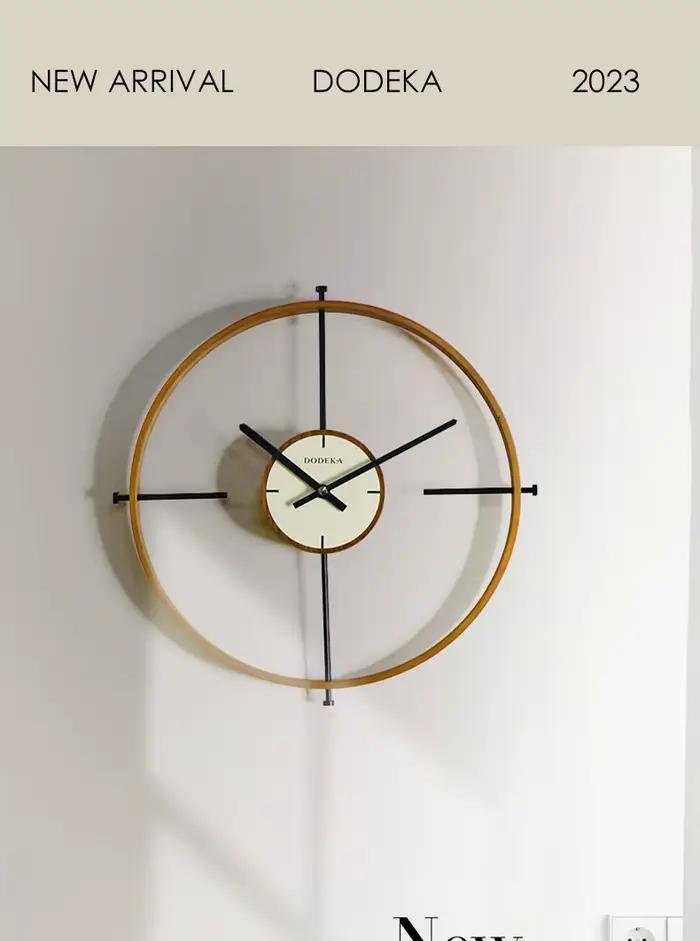 Horloge nordique, horloge murale de salon