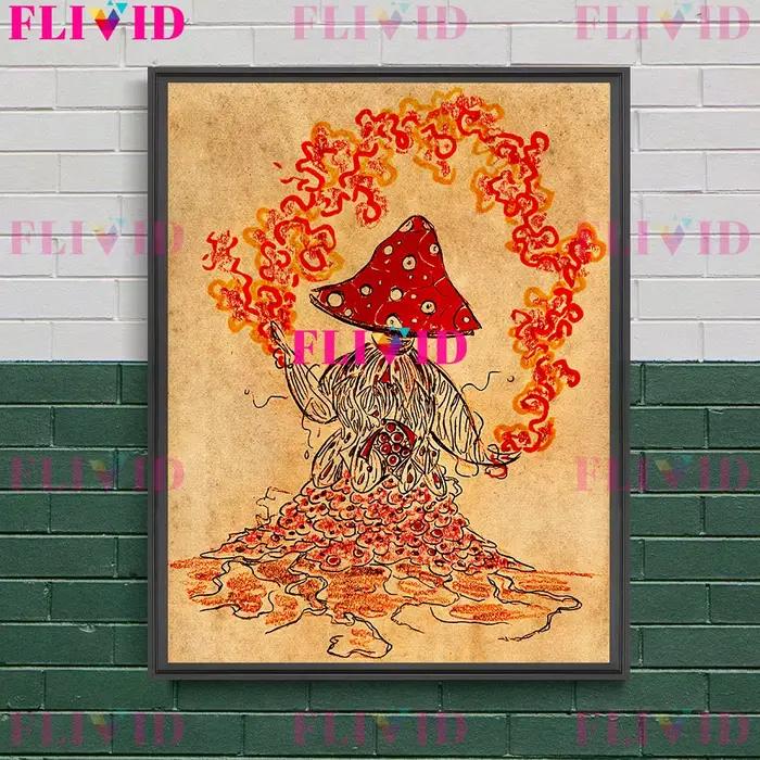 Peinture sur toile d'art mural vintage abstraite psychédélique