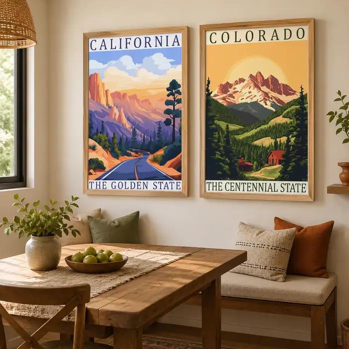Art mural paysager vintage