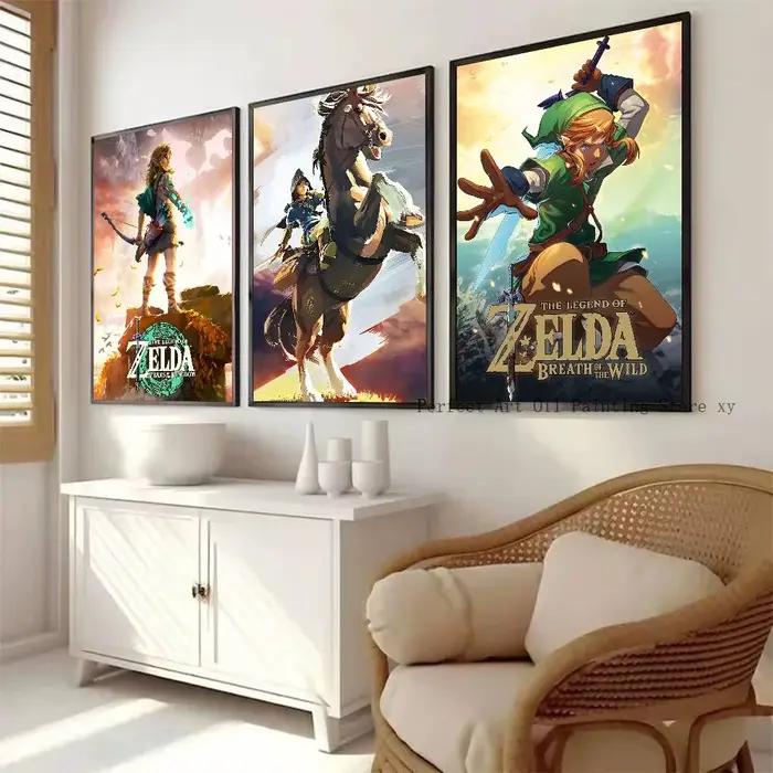 Affiches autocollantes imperméables pour jeux vidéo Anime L-Legend Z-Zeldas, idéales pour la décoration du salon, de la chambre à coucher et du bar