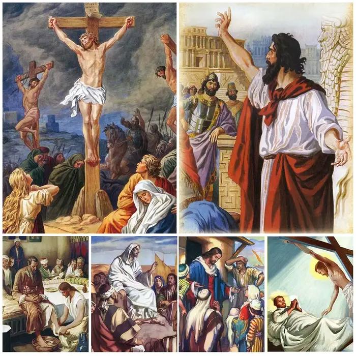 Peinture sur toile avec apogâts croisés