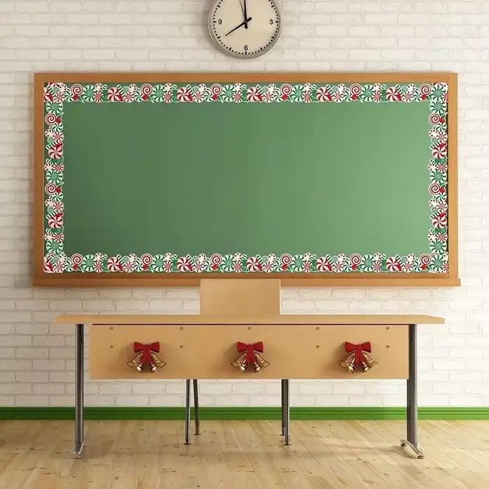 Autocollant décoratif de bordure de bonbons de noël