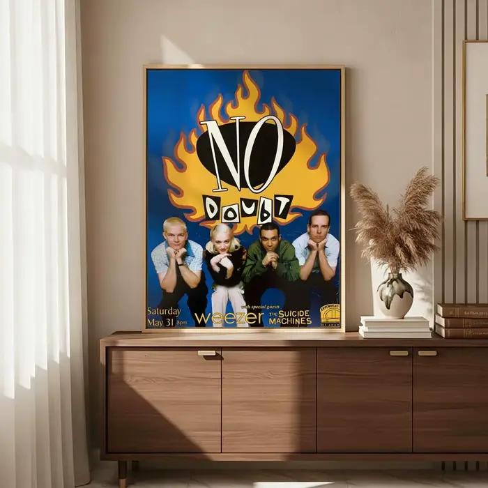 Affiche sur toile « No D-Doubt » avec peinture et calligraphie