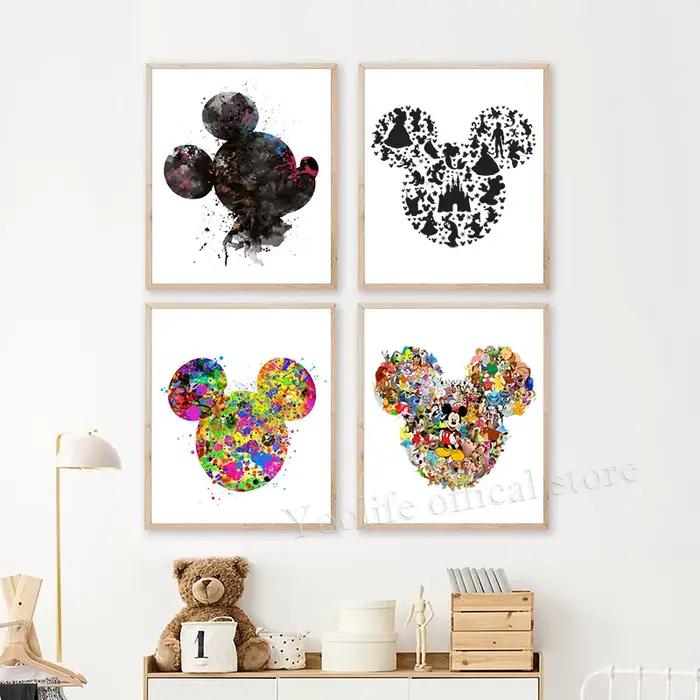 Affiches d'art de Mickey Mouse en aquarelle