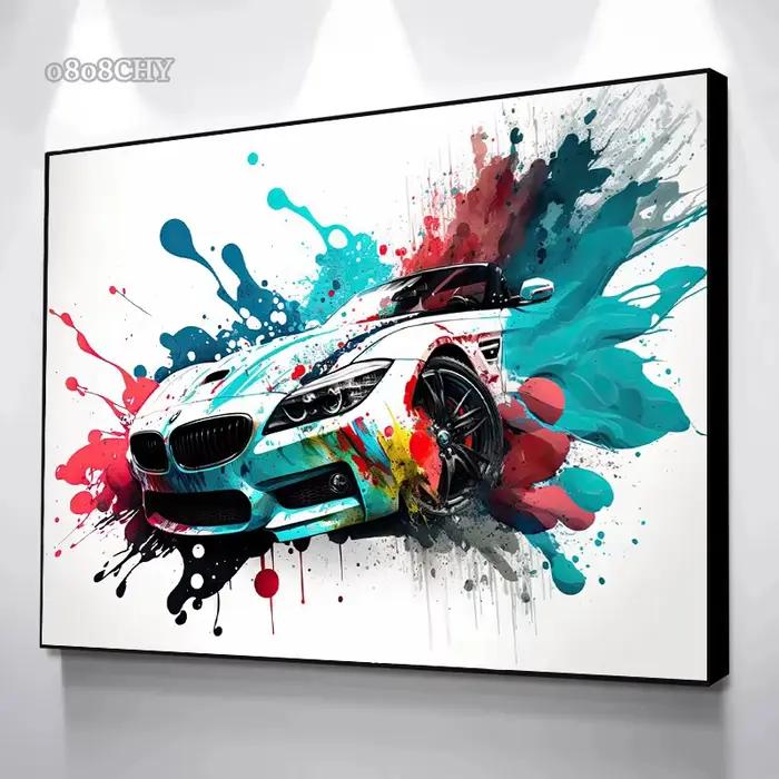 Peinture sur toile de véhicules d'art coloré abstrait