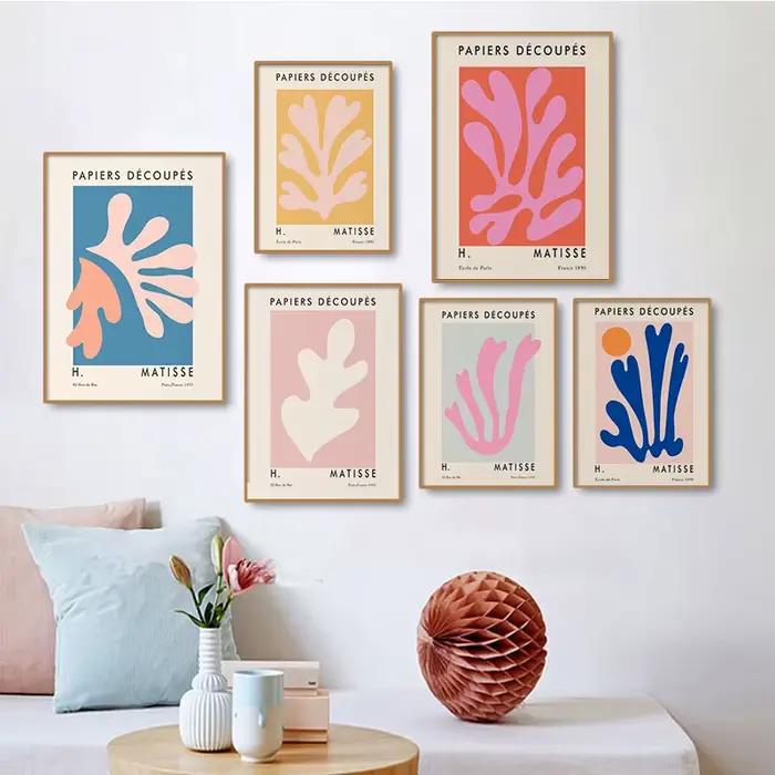 Henry Matisse – affiche d'exposition avec feuille colorée, toile d'art murale abstraite pour décoration de maison