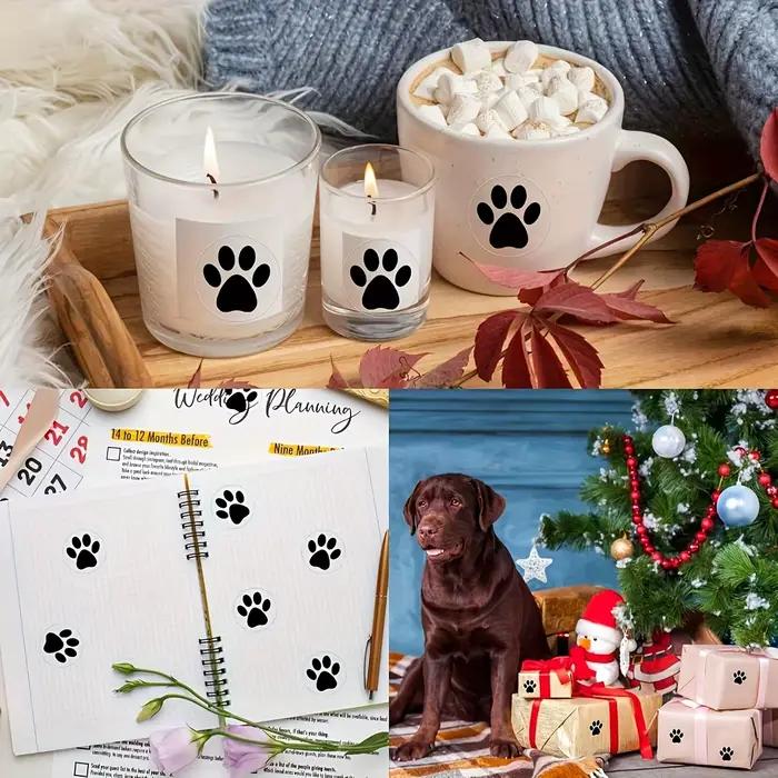 500 autocollants transparents imprimés de pattes – étiquettes décoratives auto-adhésives solides pour animaux de