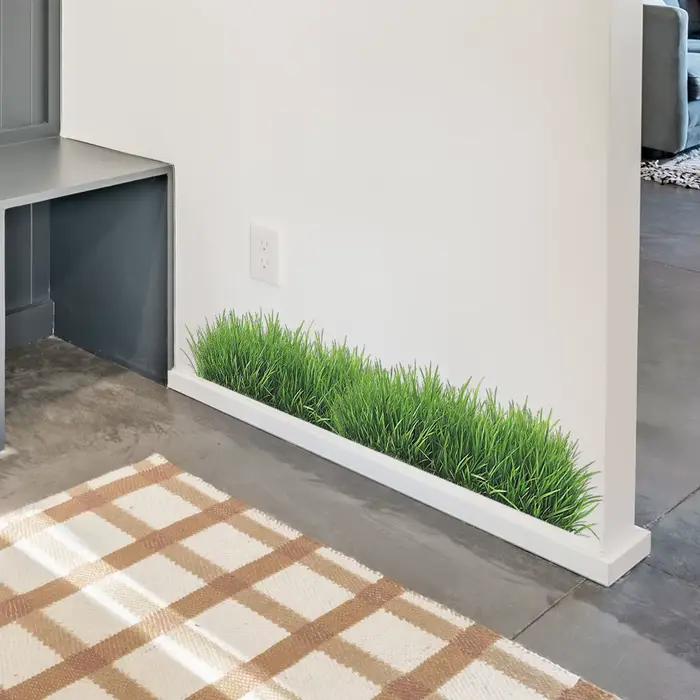 Autocollant mural en herbe synthétique