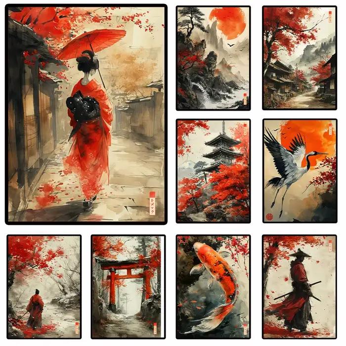 Affiche d'art mural style japonais
