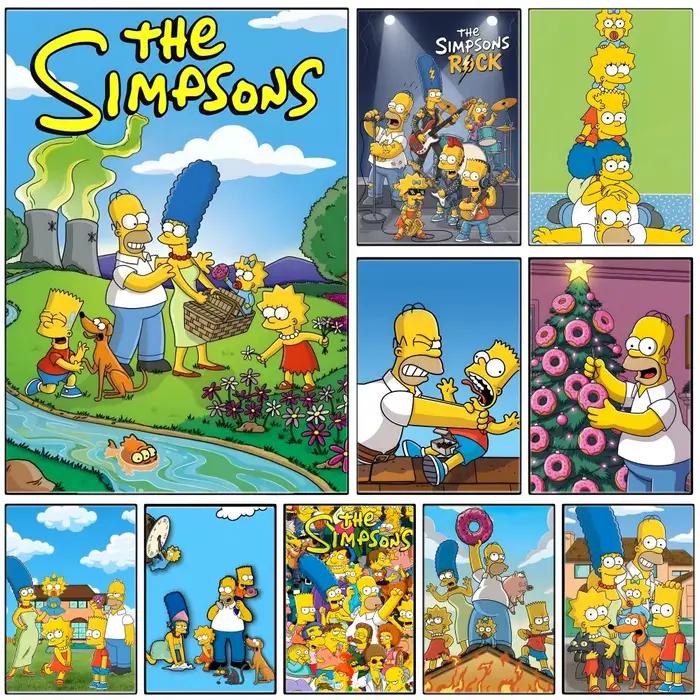 Affiche autocollante de dessin animé classique T-The S-Simpsons