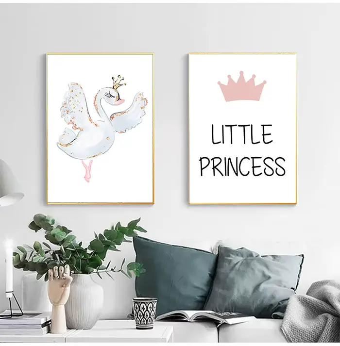 Affiche de toile de petite princesse ballerine