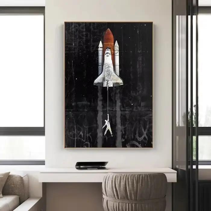 Toile de peinture à l'huile d'astronaute