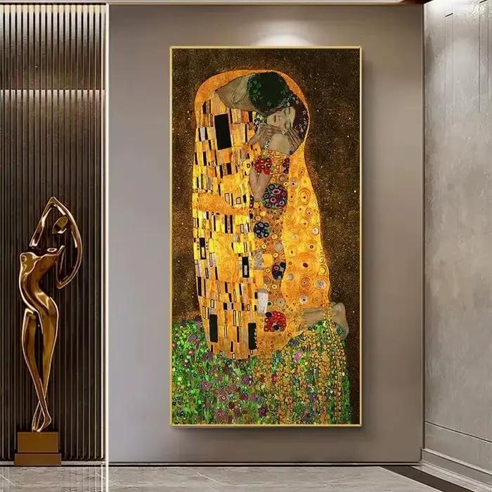 Toile d'amoureux du baiser Gustav Klimt