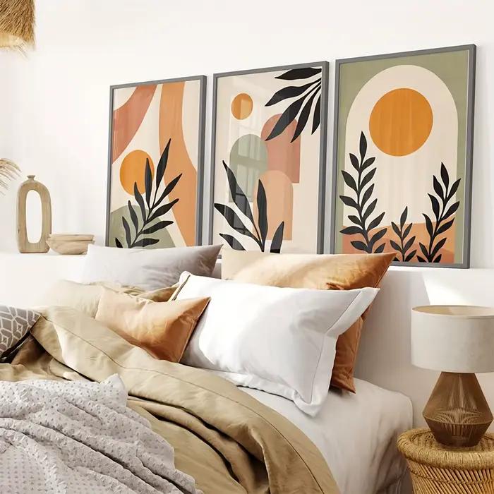 Affiche d'art de feuille bohème Orange