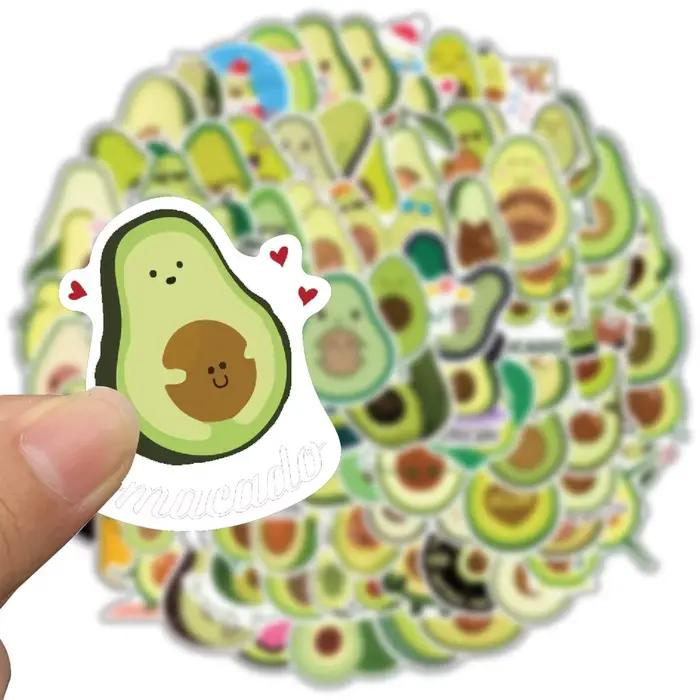 Autocollants d'avocat de dessin animé Kawaii