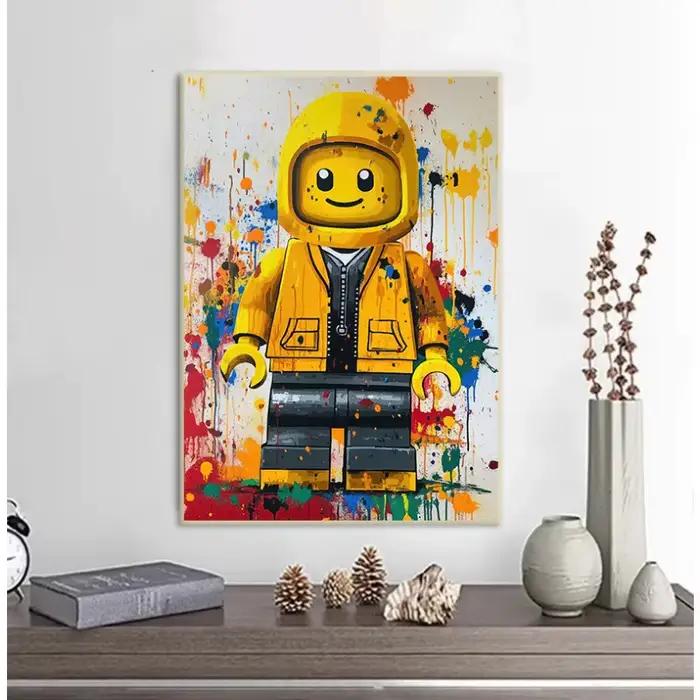 Affiche Graffiti Hipster Moderne Colorée avec Figurines Lego