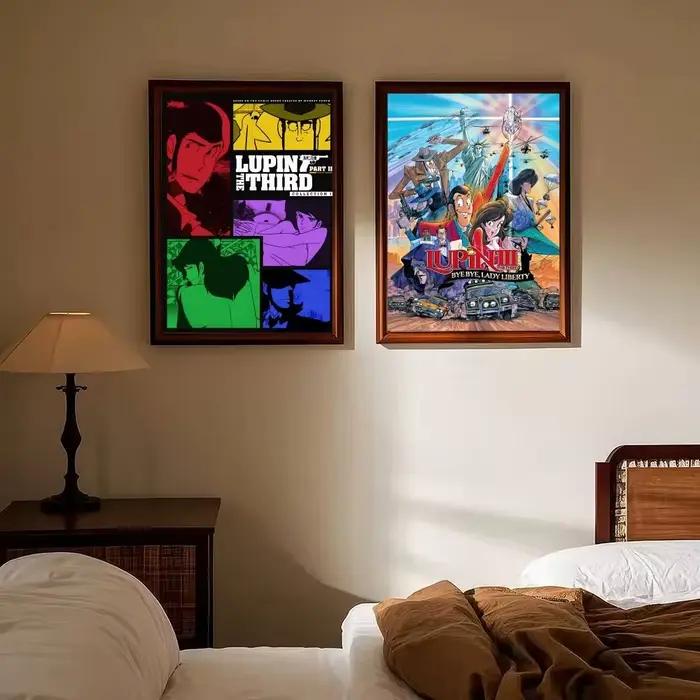 Lupin le troisième et moi Nifushi Manga Amine affiche d'art auto-adhésive autocollant en papier imperméable café maison Bar autocollants muraux