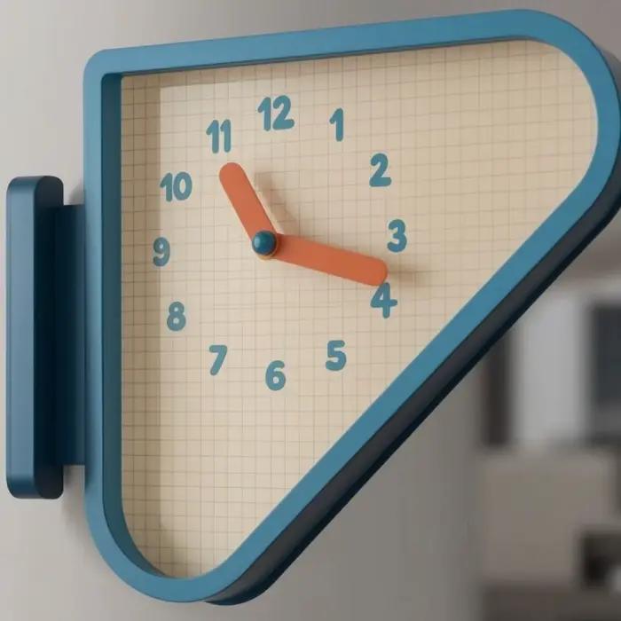 Horloge murale d'angle minimaliste triangulaire