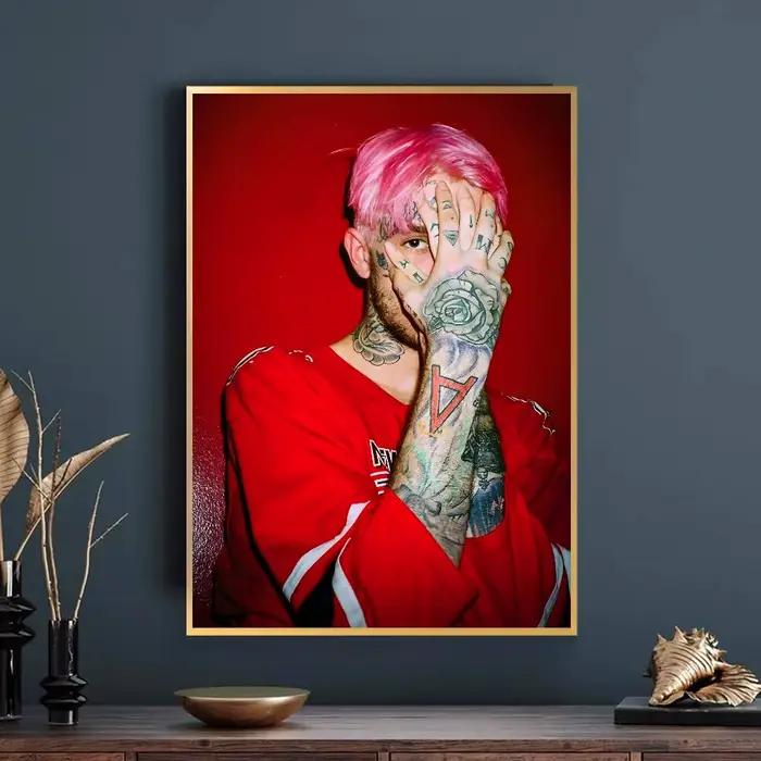 Lil Peep affiche auto-adhésive Art papier imperméable autocollant café maison Bar dortoir décoration murale