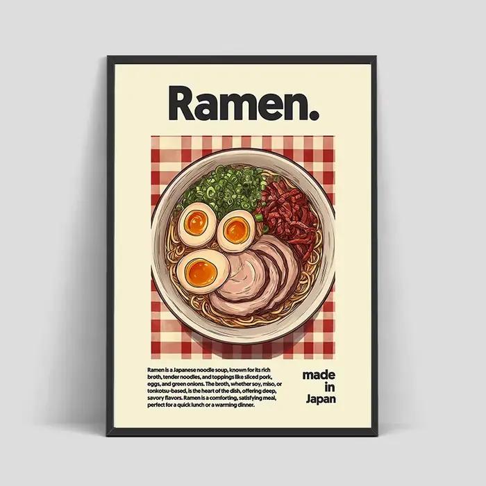 Affiche de peinture sur toile de nourriture asiatique Ramen Hot Pot chinois japonais corée Cuisine impression