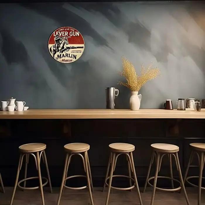 Marlin Rifle – Panneau rond inspiré : idéal pour la décoration de la pièce